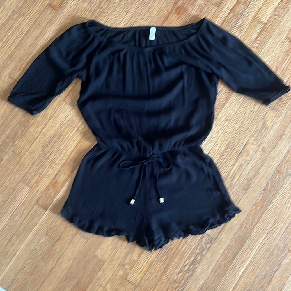 EUC black shorts romper